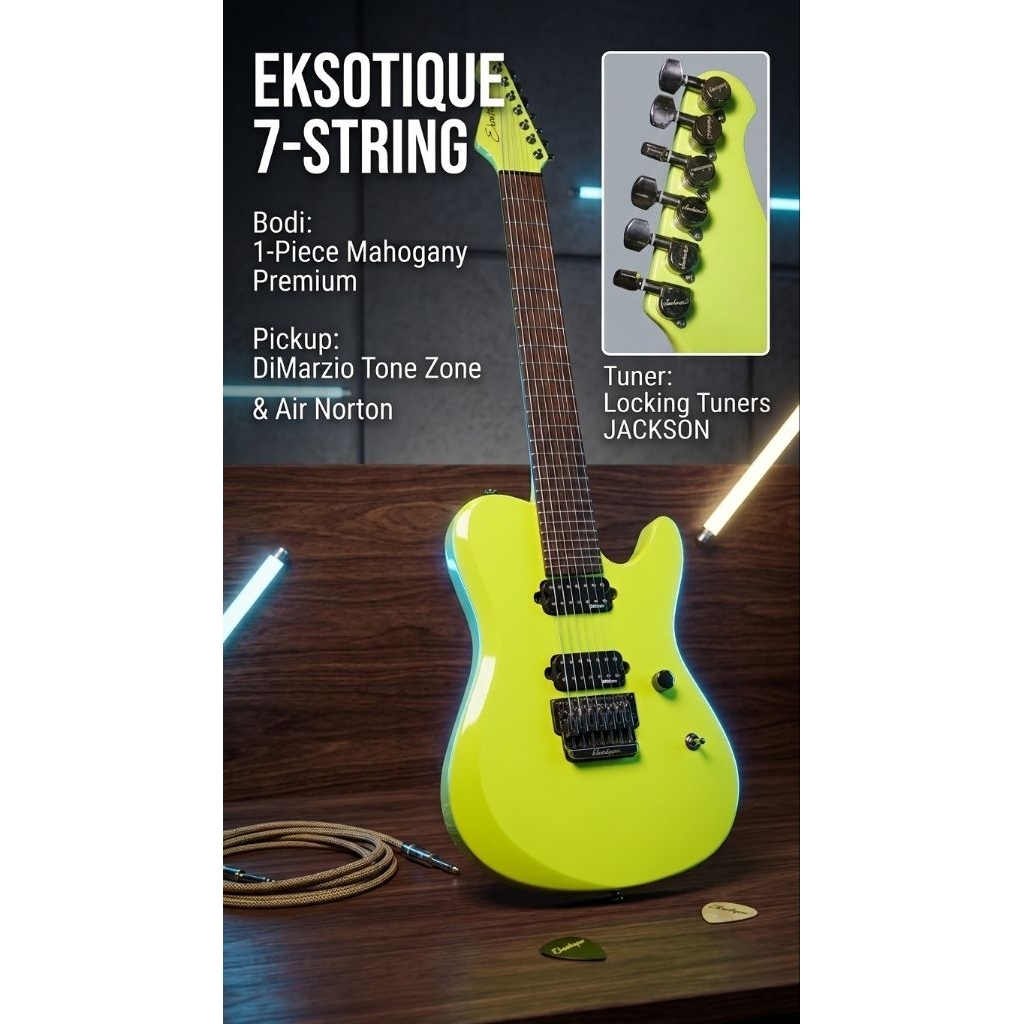 Eksotique Guitar 7 strings made in Indonesia HQ original Brand Custom Made