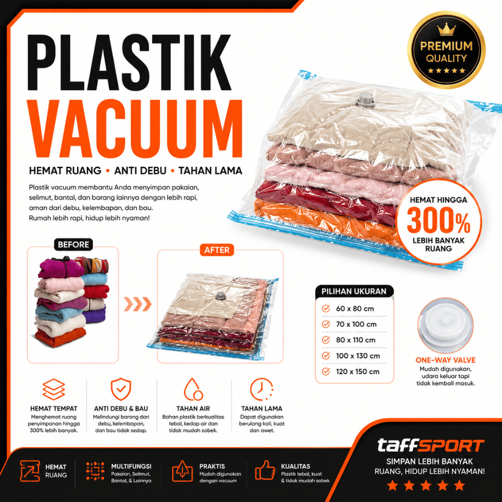 Kantong Plastik Pakaian Baju Selimut Laundry Kompres Plastik Vacuum Baju Laundry Kompres