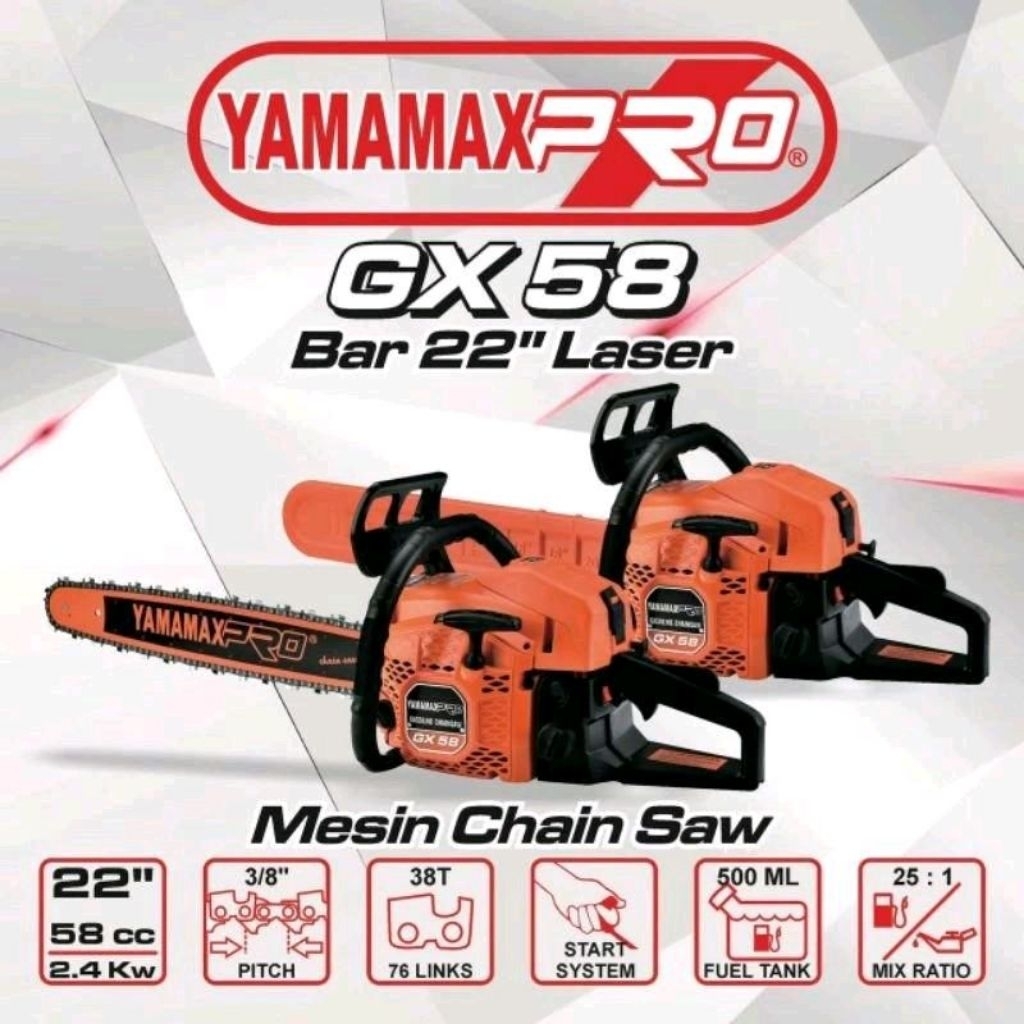 chainsaw 22in yamamax pro bar laser