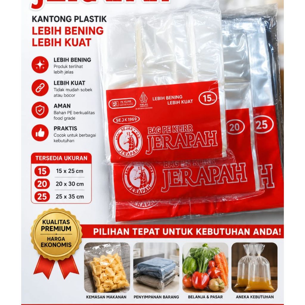 KRESEK JERAPAH SUPER BENING KRESEK SUPER BENING PLASTIK PEX KRESEK SUPER BENING KANTONGAN KILAT PEX