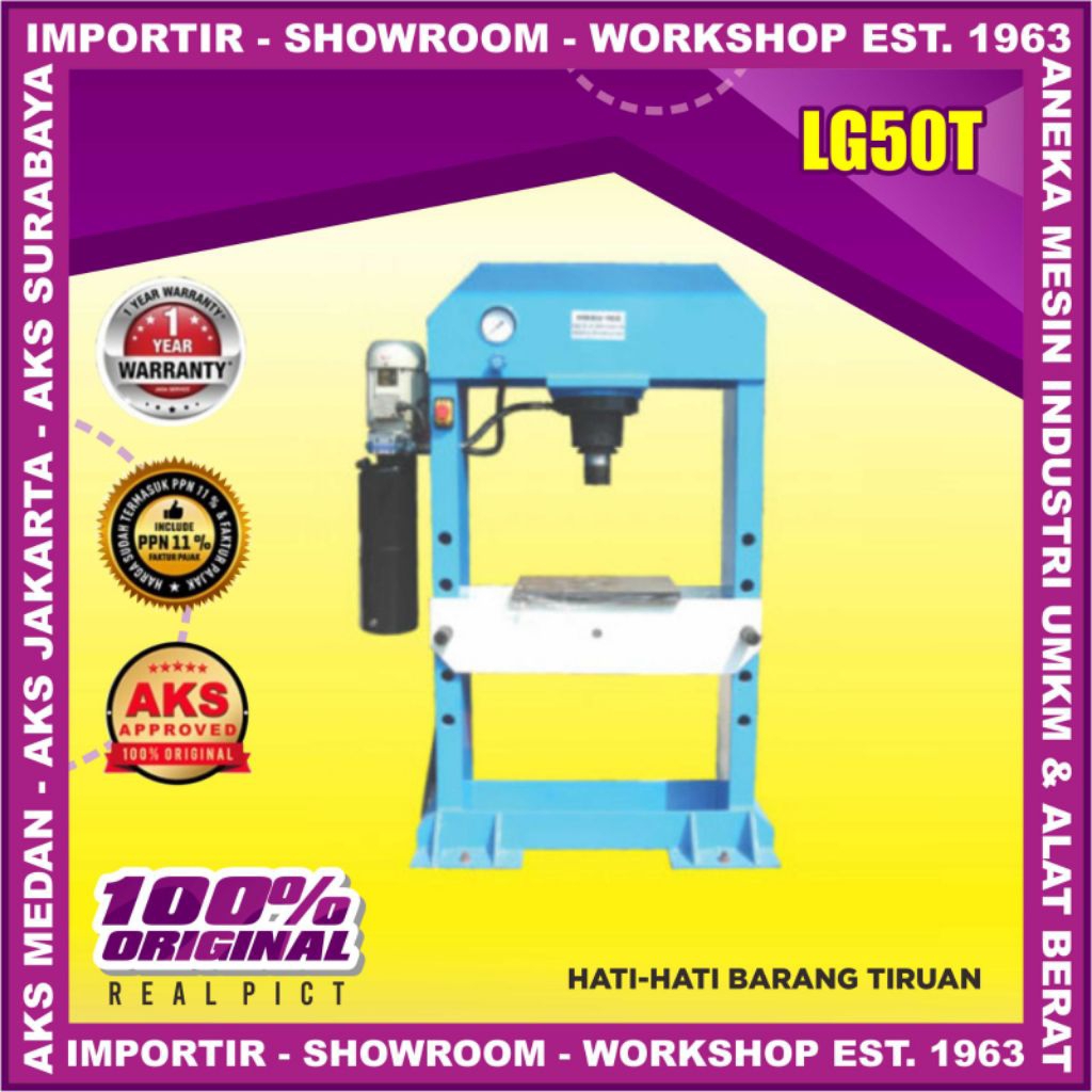 Mesin Press Hidraulik | Machine Press Hydraulic Multifungsi 2 Tiang Bench Press AKS - LG50T..