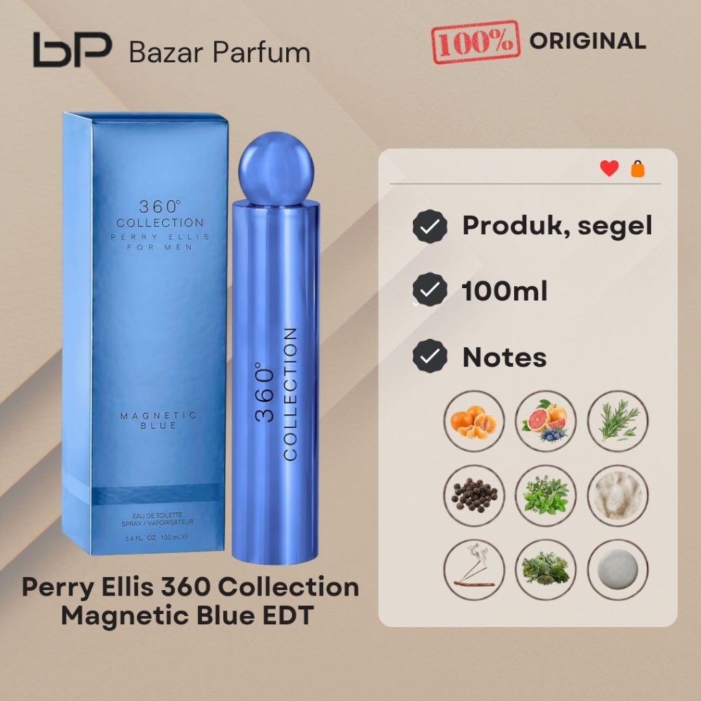 Parfum Perry Ellis 360 Collection Magnetic Blue by Perry Ellis EDT for Men Original