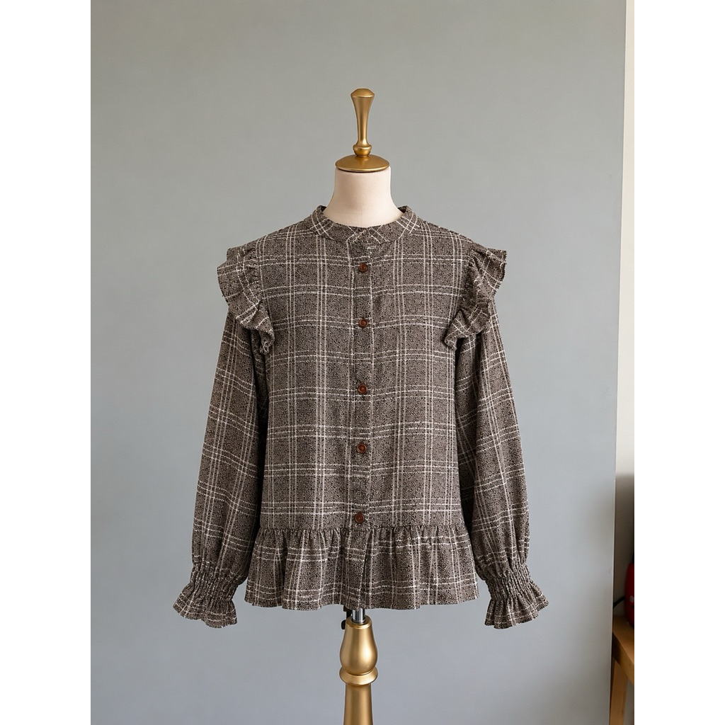 Preloved Blouse Kotak Ruffle Vintage