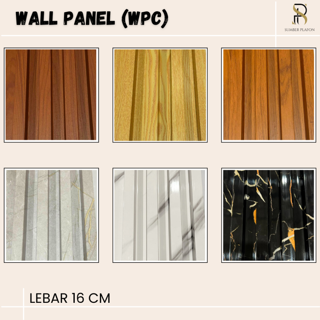 Wall Panel WPC / Wood Panel WPC / Panel Dinding Motif Kayu / kisi-kisi kayu / Lis Wall Panel WPC / L