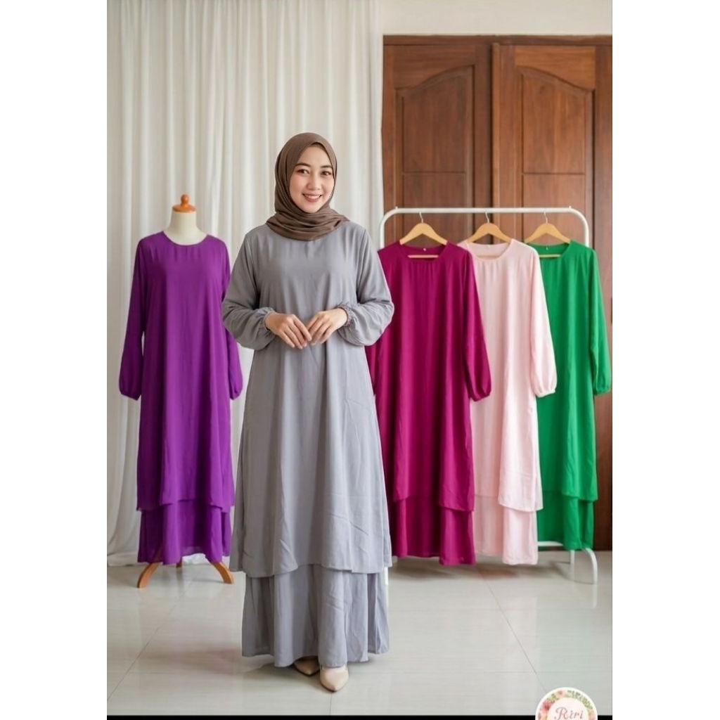 *GAMIS MELAYU BAHAN SIFON CERUTY GAMIS POLOS MALAYSIA