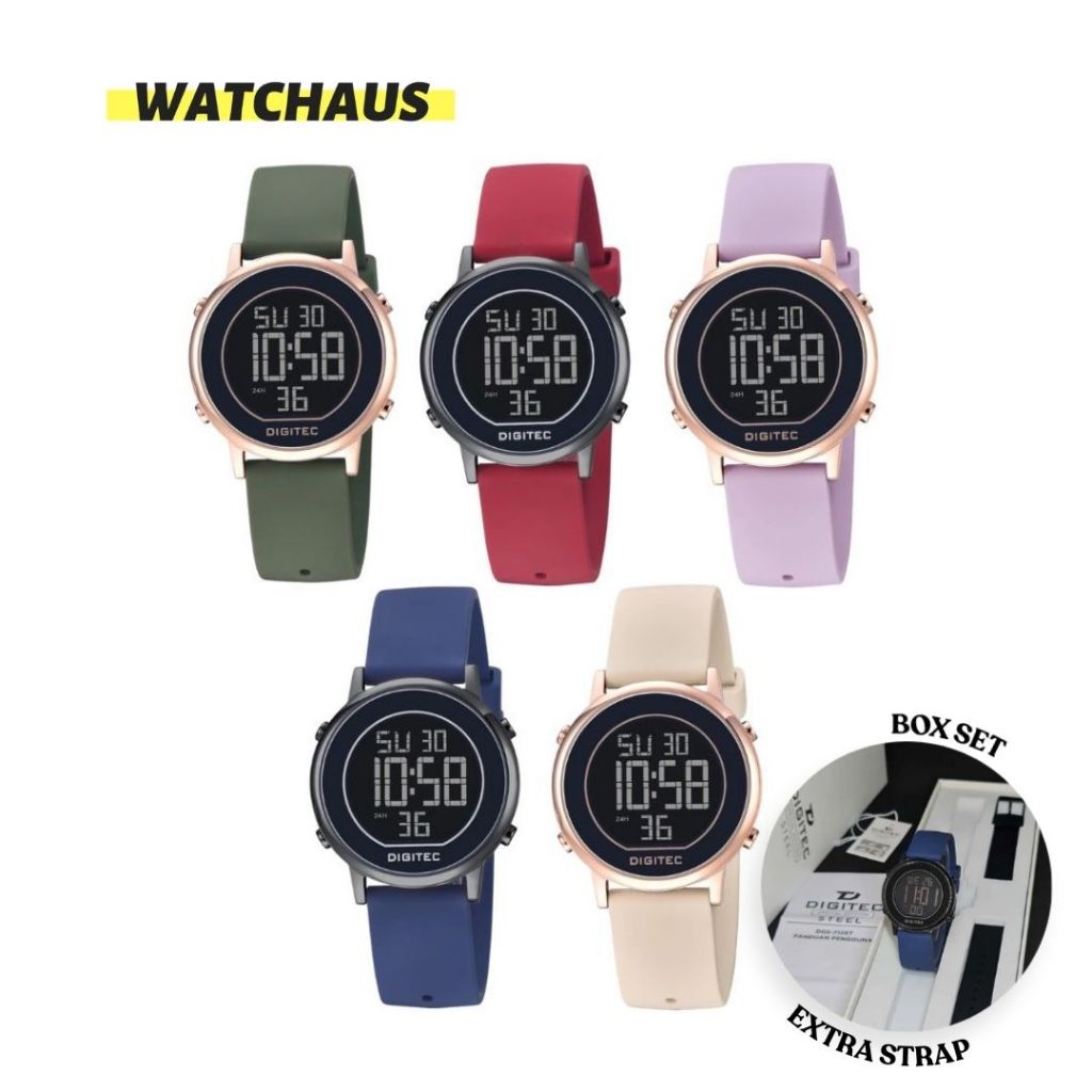 JAM TANGAN WANITA DIGITEC DGS7126T-RGR DGS-7126T-RGR GDS 7126T RGR DIGITAL ROSEGOLD GREEN R ESIN/ RU