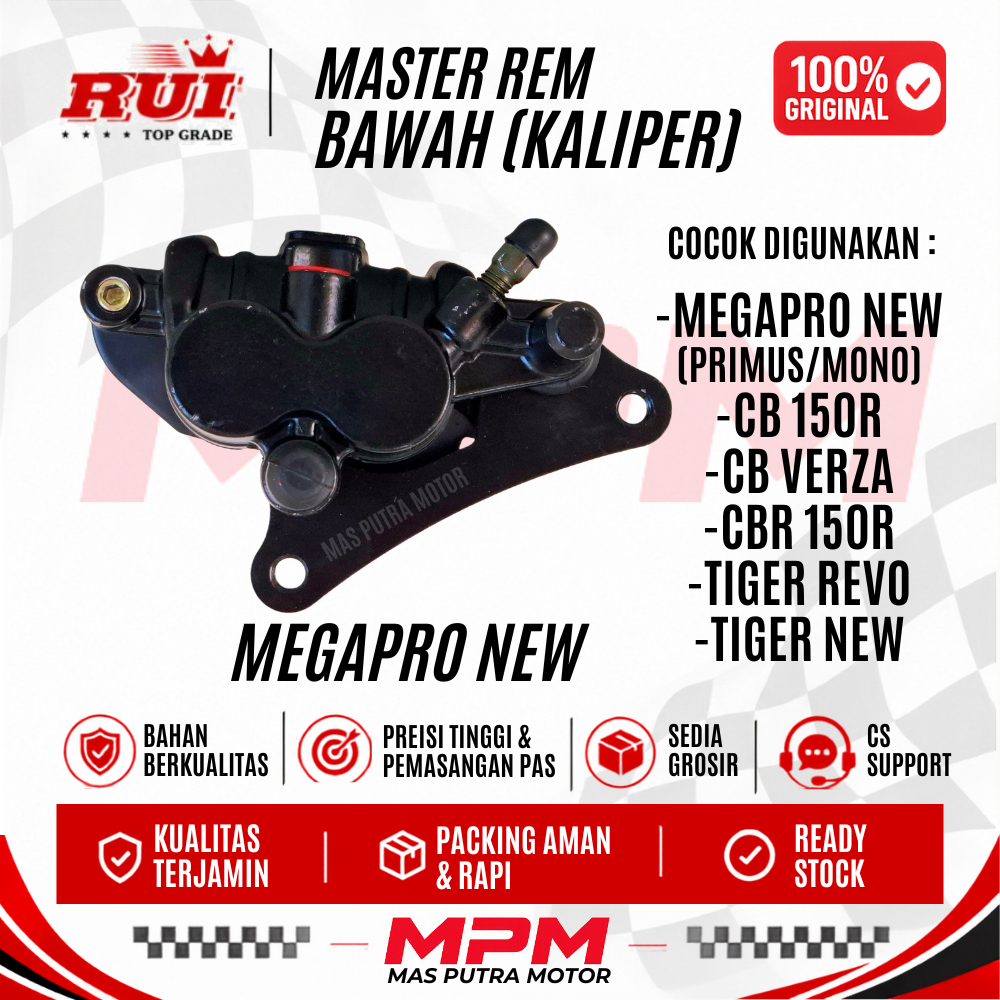 Kaliper Megapro Primus Mono New CB150R Verza CBR 150R Tiger Revo New + Pankon- Kepala Babi Brake Cal