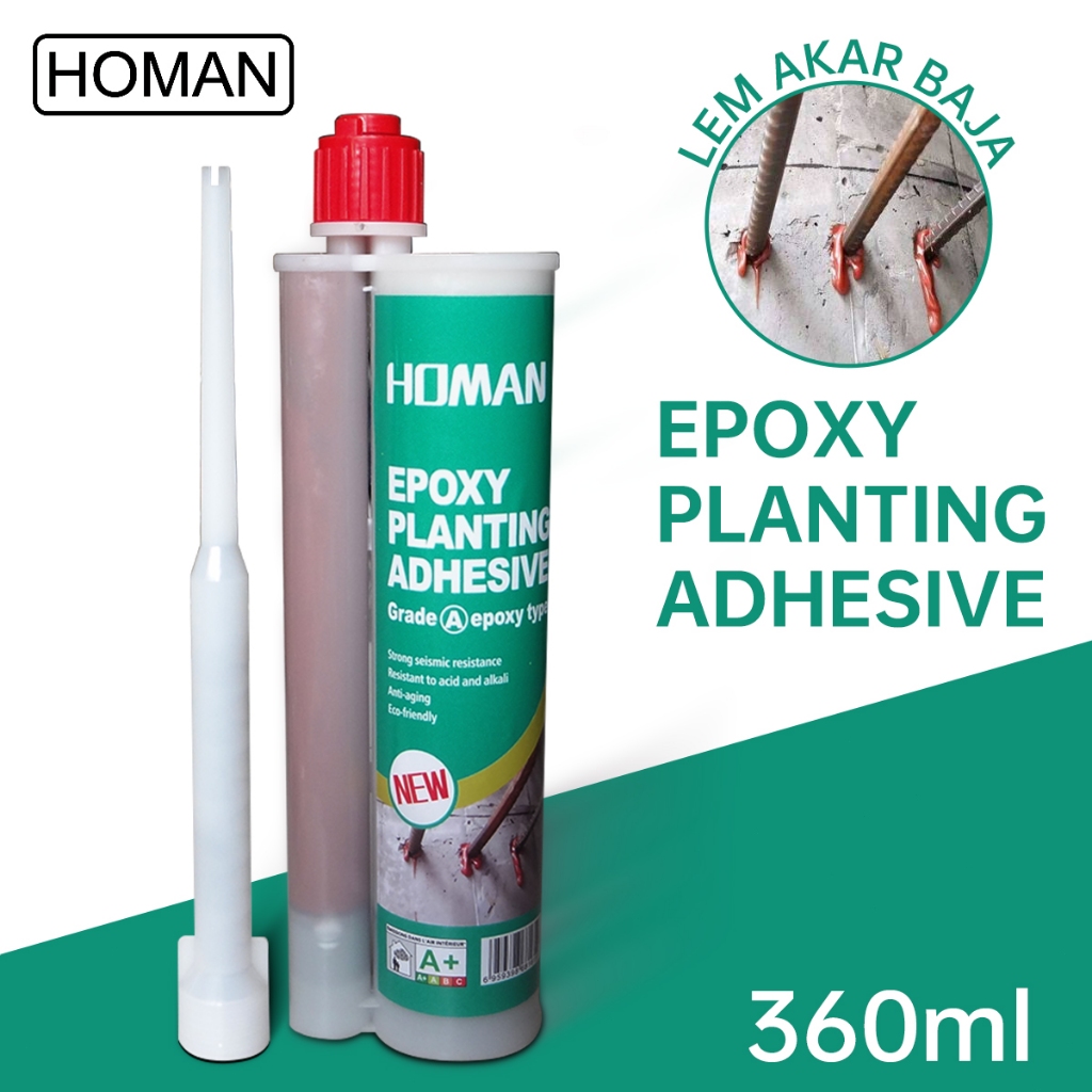 HOMAN Epoxy 360ml Lem Akar Baja Lem Beton Dinding Perekat Besi Beton Kuat