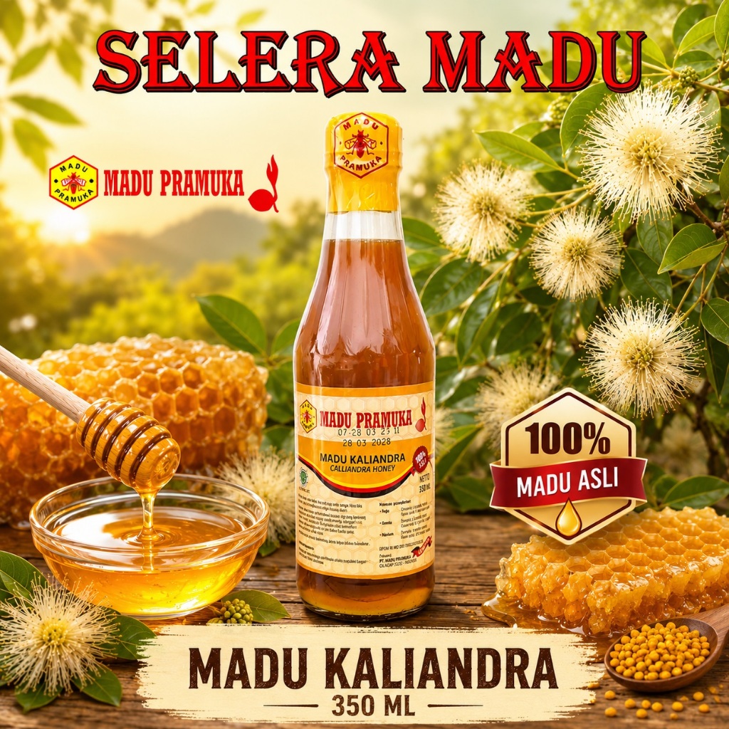 MADU KALIANDRA MADU PRAMUKA 350 ML (MADU ASLI)