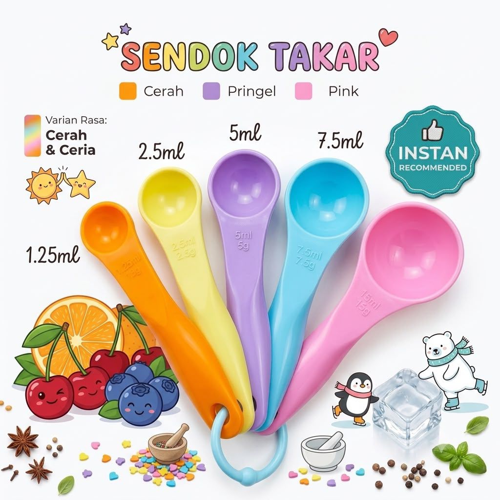 Sendok Takar MPASI Bayi  | Sendok Takar Makanan Plastik | Sendok Takar Aneka Ukuran