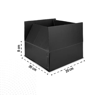 25 Pcs Kardus Packing Box Hitam Polos Ukuran 20x20x8 cm