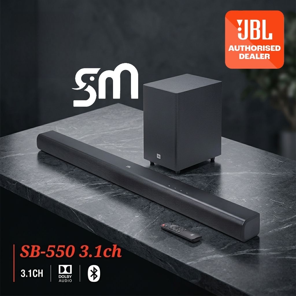 Soundbar JBL SB-550 Cinema 3.1 Channel Speaker Soundbar with Wireless Subwoofer SB550