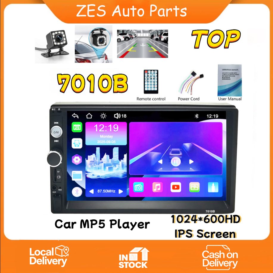 <Stok Tersedia> 7010B Radio Mobil 2 Din Layar  12V 7 Inci - Pemutar MP5 Mobil Layar Sentuh HD, FM Ra