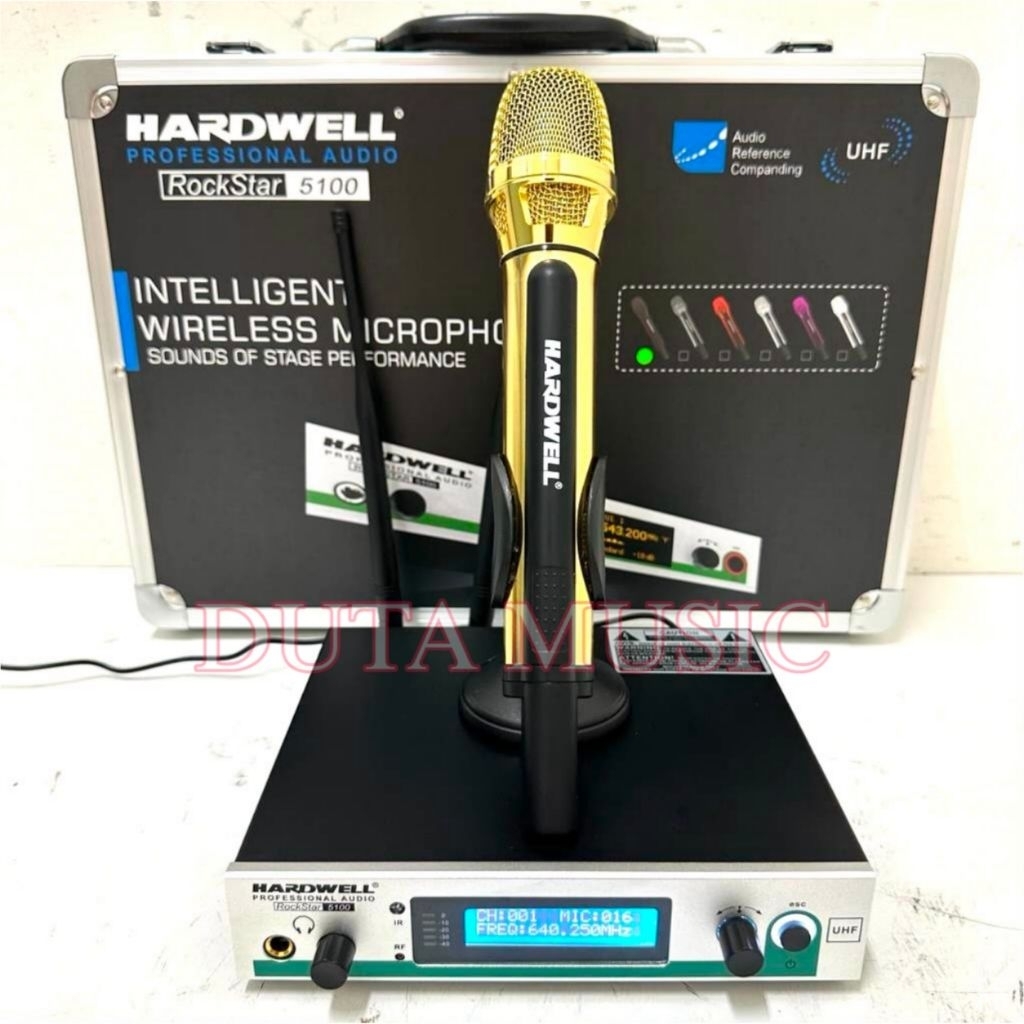 Mic wireless hardwell rockstar 5100 original free koper Single mic hardwell ROCKSTAR5100 edisi gold 