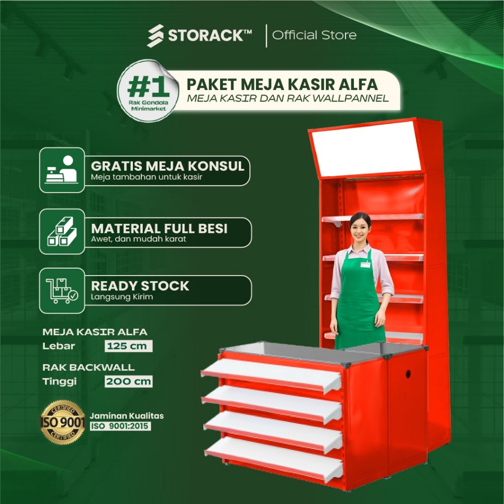 STORACK™ Backwall  Rak Rokok / Kosmetik Rak Display Minimarket Belakang Meja Kasir Standard Alfa