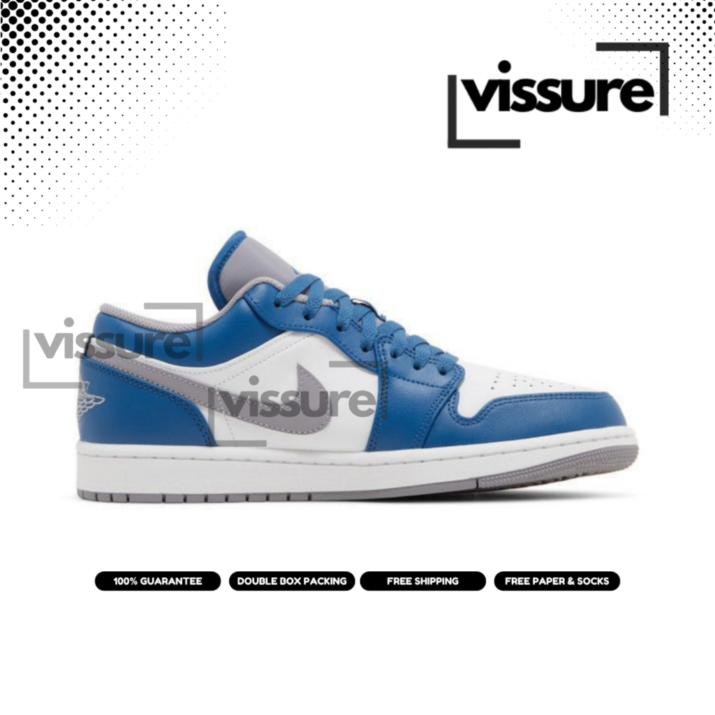 Sneakers Men's AJ1 Low Blue Silver Grey 100% Bnib 40 - 44