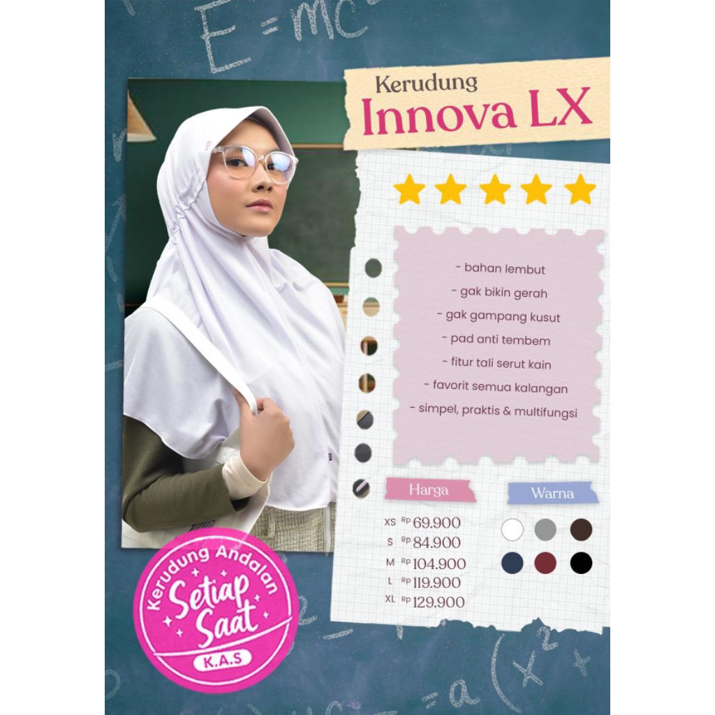 Rabbani - Kerudung Sekolah Instant Rabbani - Kerudung Innova LX Serut Dalam