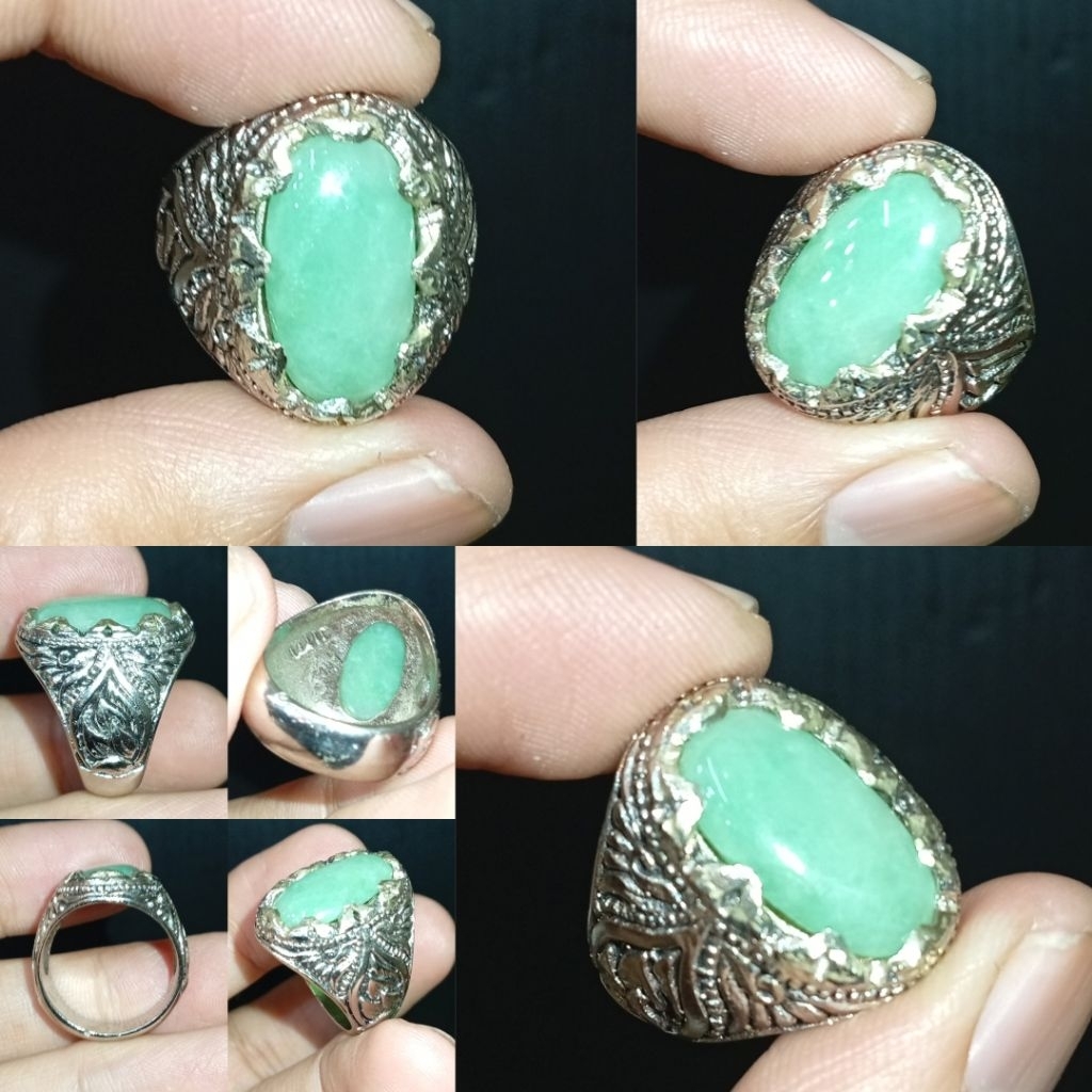 Giok Birma Type A Jadeite Jade 5.45 ct ring Alfaka