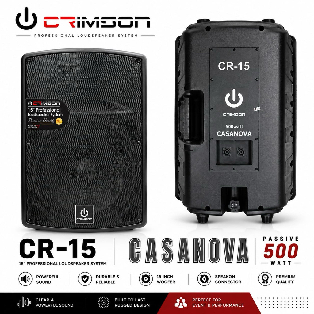 Speaker Pasif 15 in Crimson CR-15 CASANOVA Original