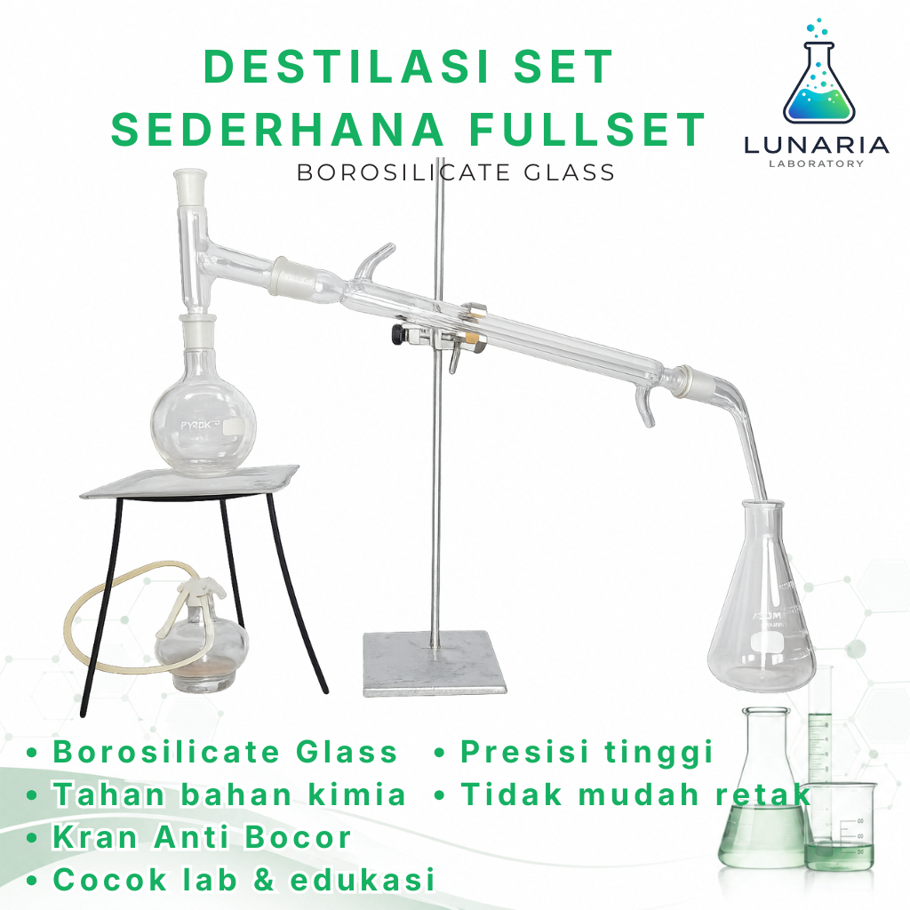 Destilasi Sederhana Full Set - Alat Penyulingan Full set - Destilasi Set