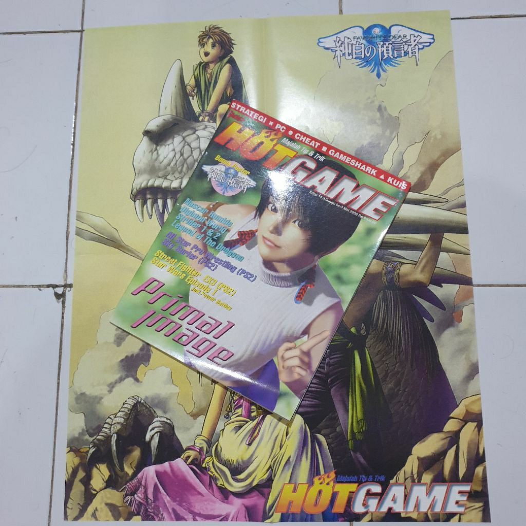Majalah Game Vintage Lokal Hotgame Edisi 14 Mei 2000 cover Primal Image + BONUS POSTER