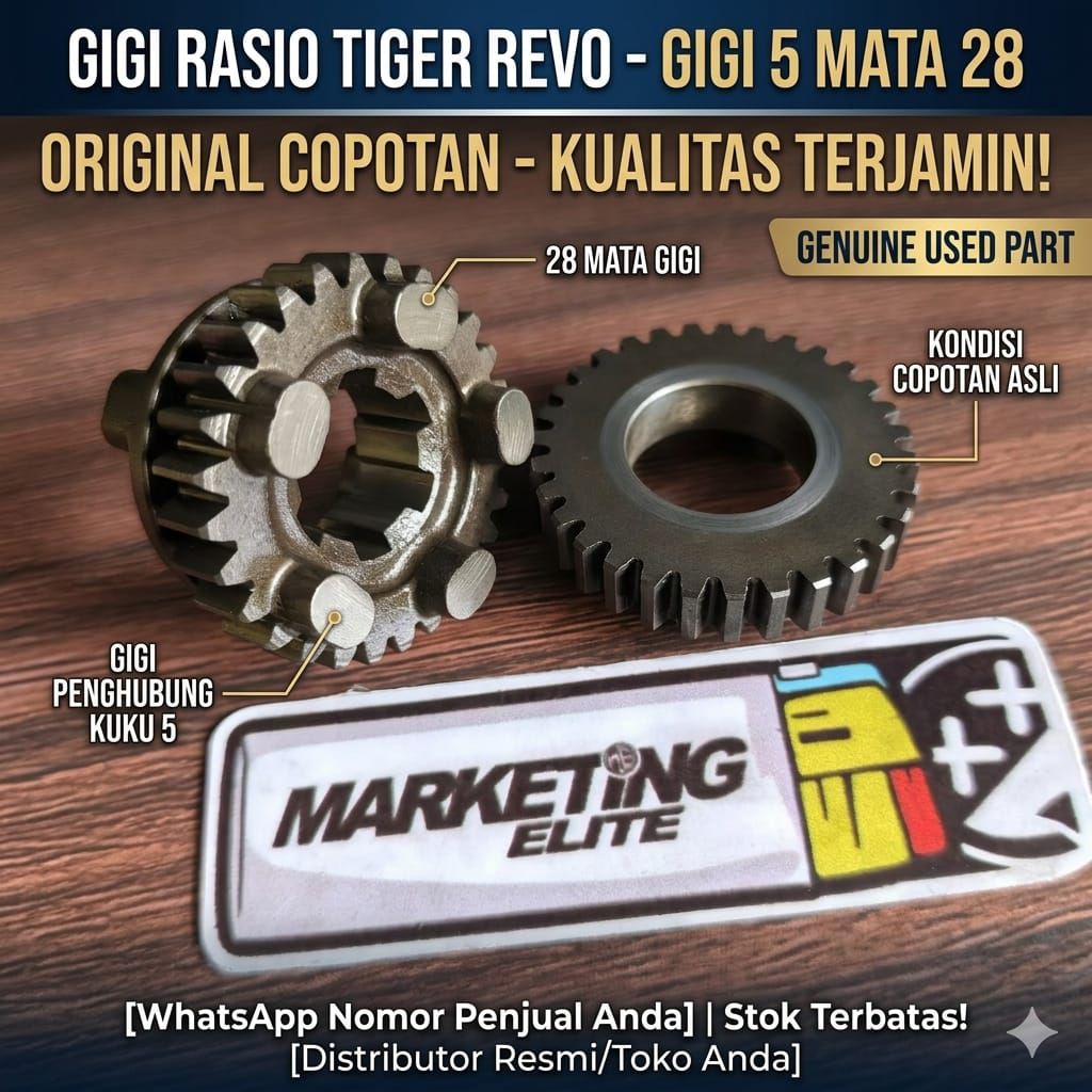 Rasio gigi transmisi Tiger Revo No 5  Mata 28 dan 31 ORI copotan