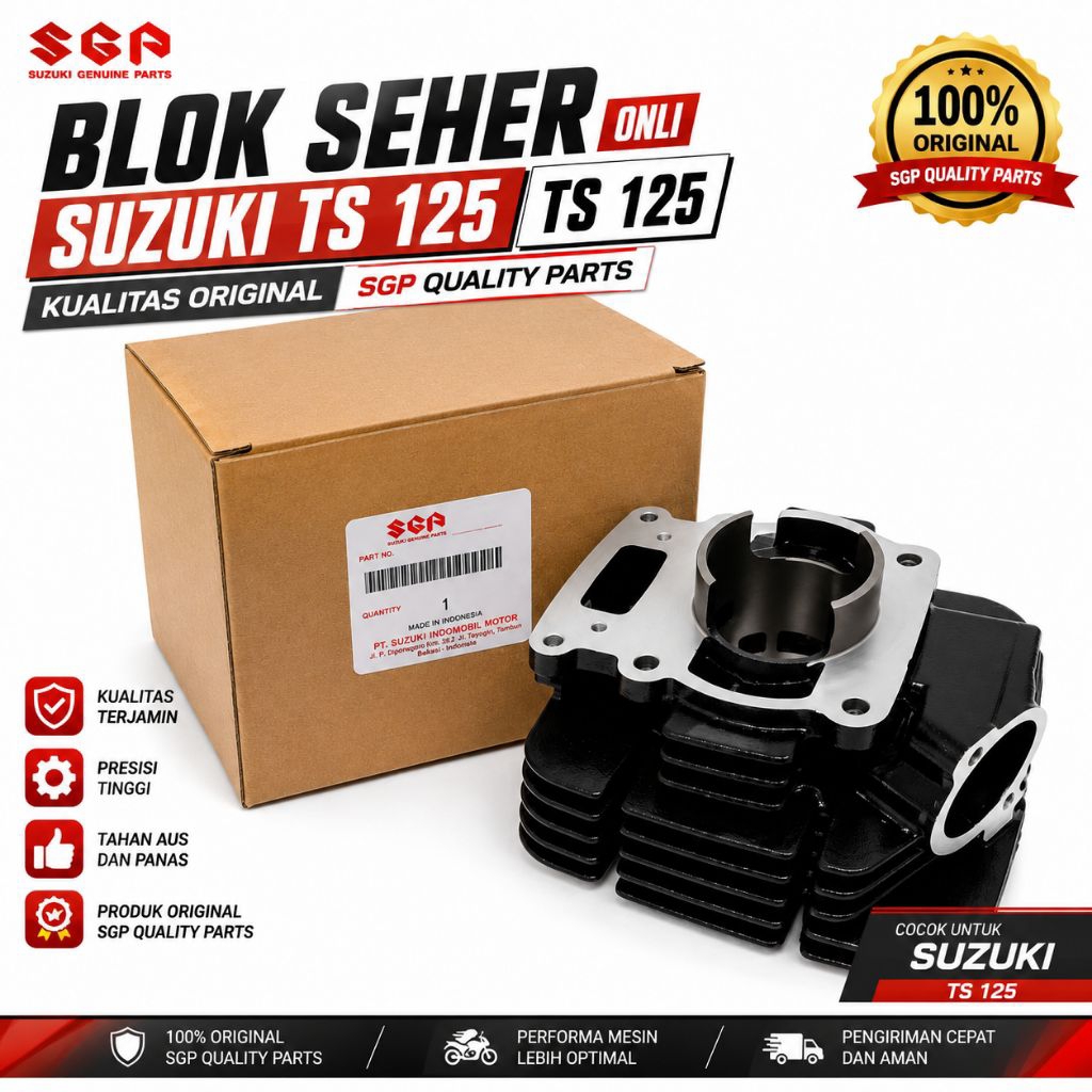Blok Seher Only Suzuki TS125 TS 125 Original SGP Quality Parts Cylinder Block Asli