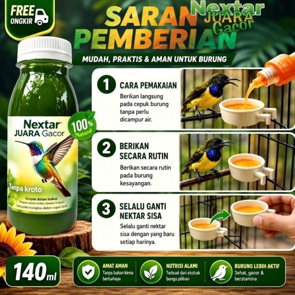 NEXTAR JUARA GACOR Vitamin Burung Cucak Ijo Biar Rajin NgentrokNEXTAR JUARA GACOR Vitamin Burung Ple