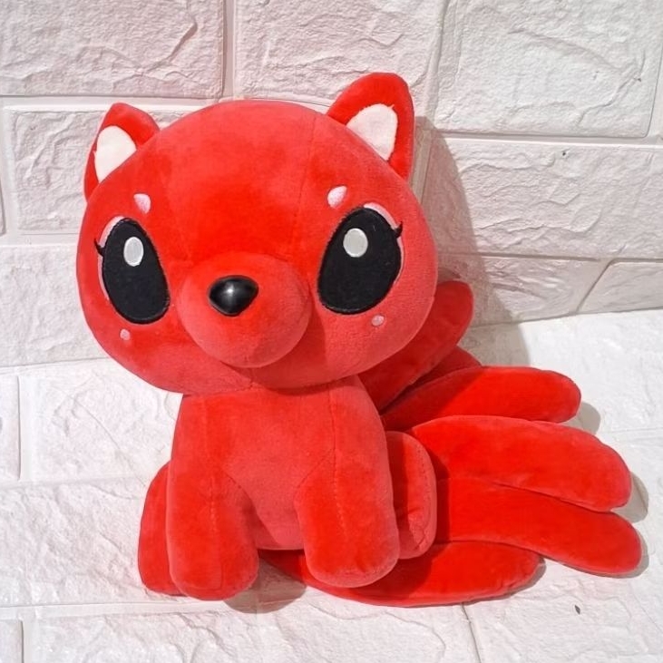 boneka rubah ekor sembilan nine tails gumiho putih kucing putih ekor banyak ekor sembilan 9