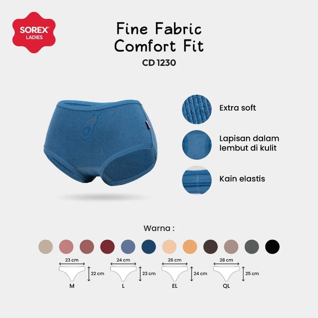 Sorex CD 1230 Basic warna (M,L,XL,XXL)Fine Fabric Comfort Fit