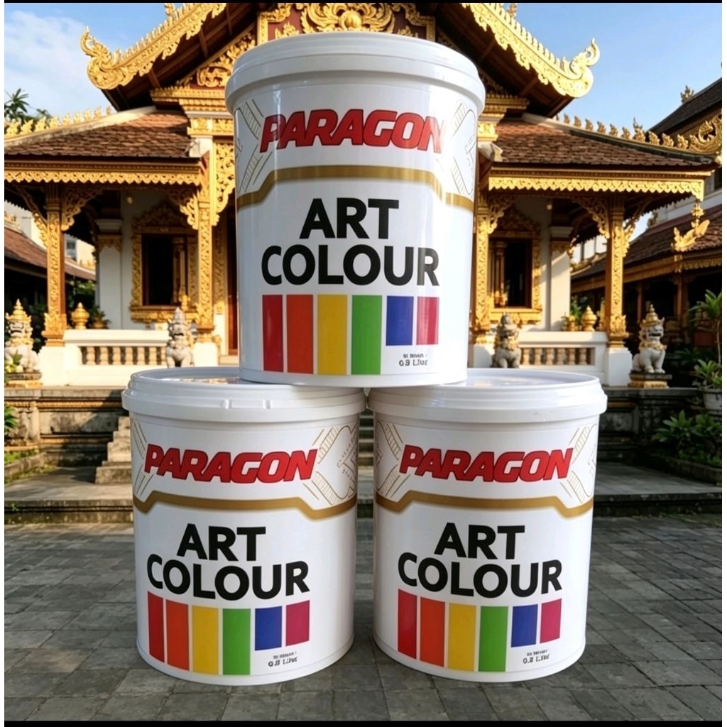 CAT EMAS 1KG PARAGON ART COLOUR WATERBASED CAT ORNAMEN DEKOR LIS GYPSUM STEREOFOAM SPON ATI GABUS