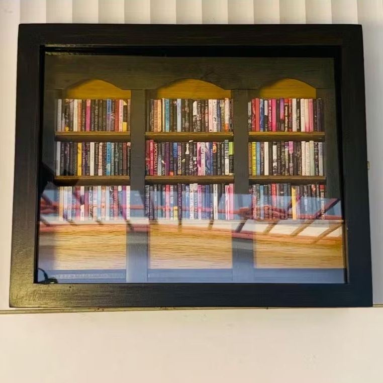 HandMade Anxiety Bookshelf miniature [ BLACK ] / Lemari Mini / mini books