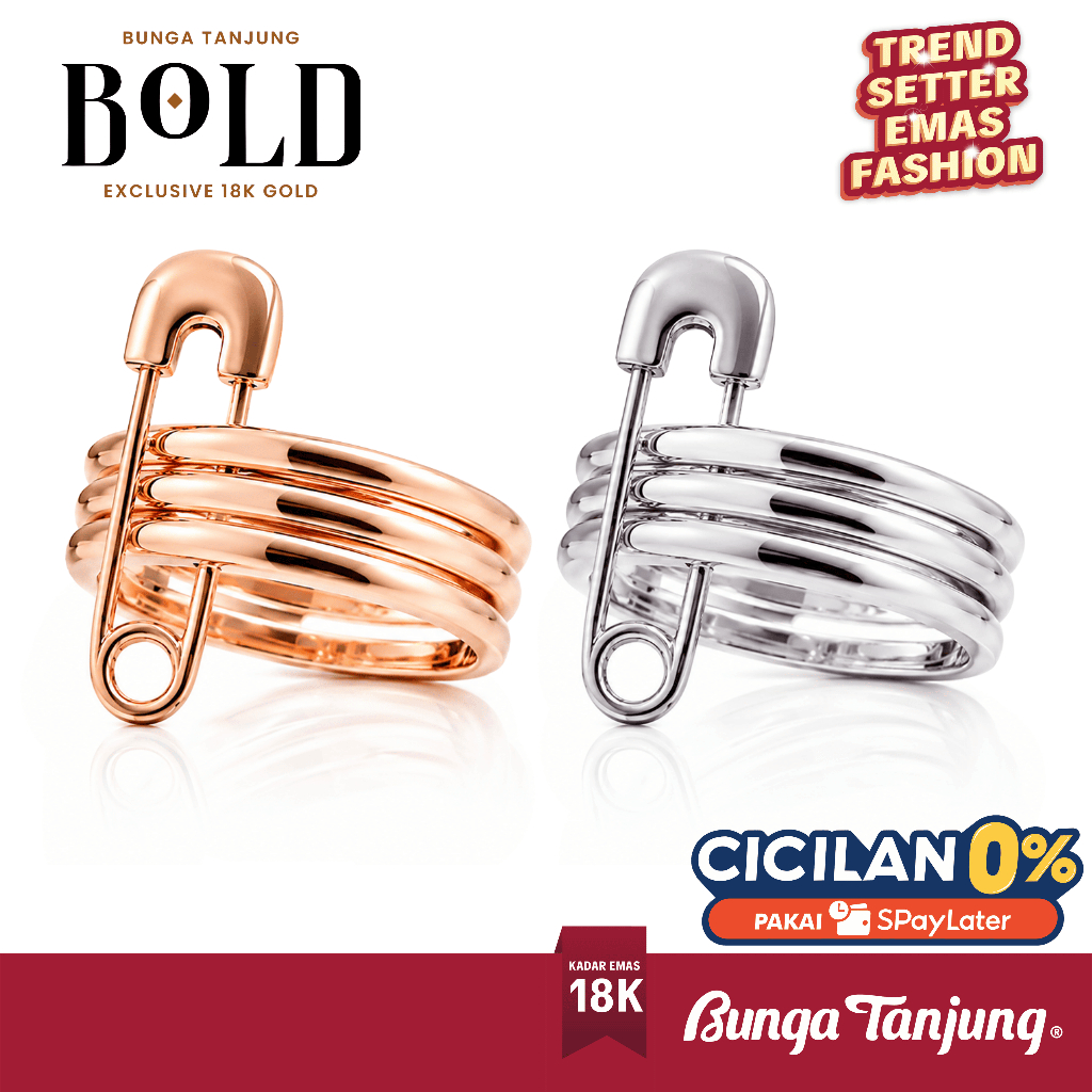 CINCIN PIN LUXE PENITI BOLD - EMAS 18K - BUNGA TANJUNG GOLD