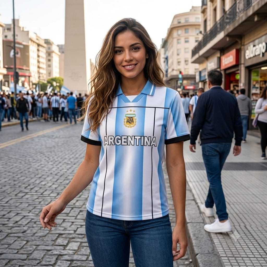 JERSEY FANTASY ARGENTINA / JERSEY VINTAGE / JERSEY RETRO / ARGENTINA CASUAL
