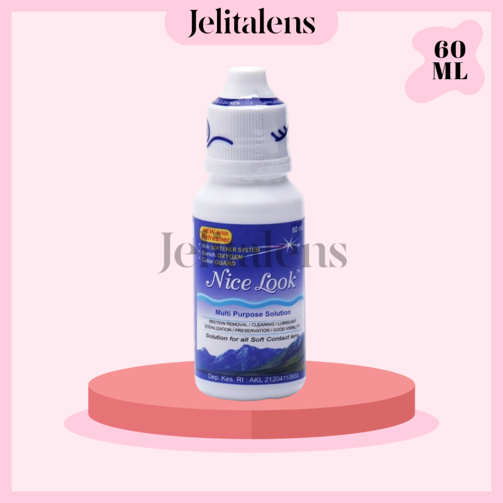 Cairan Pembersih Softlens Nice Look 60ml / Cairan Soflens Nice Look 60ml / Air Softlens Nice Look 60