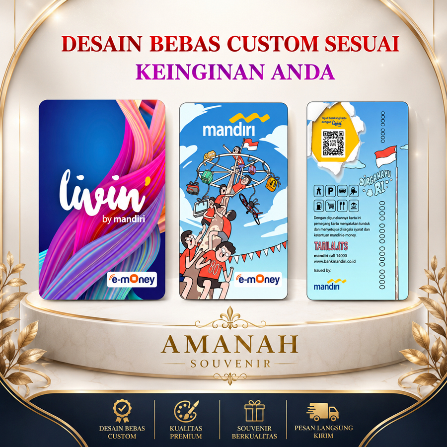 kartu e-money / e-money custom / Kartu toll card mandiri custom logo murah