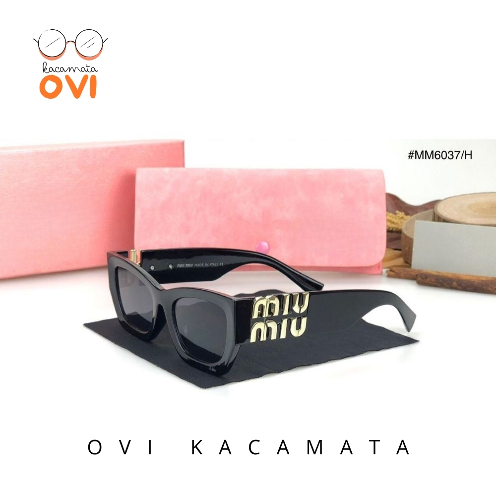 KACAMATA HITAM STYLISH Miu6037 UNTUK WANITA SUNGLASSES UV PROTECTION DAN ANTI GORES UNTUK GAYA HIDUP