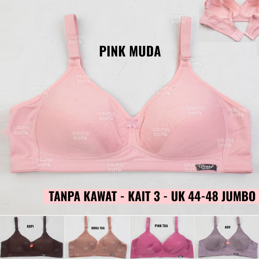 UK 44-48 BRA BH WANITA TANPA KAWAT TANPA BUSA NON KAWAT NON BUSA SPORT BRA JUMBO BIG
