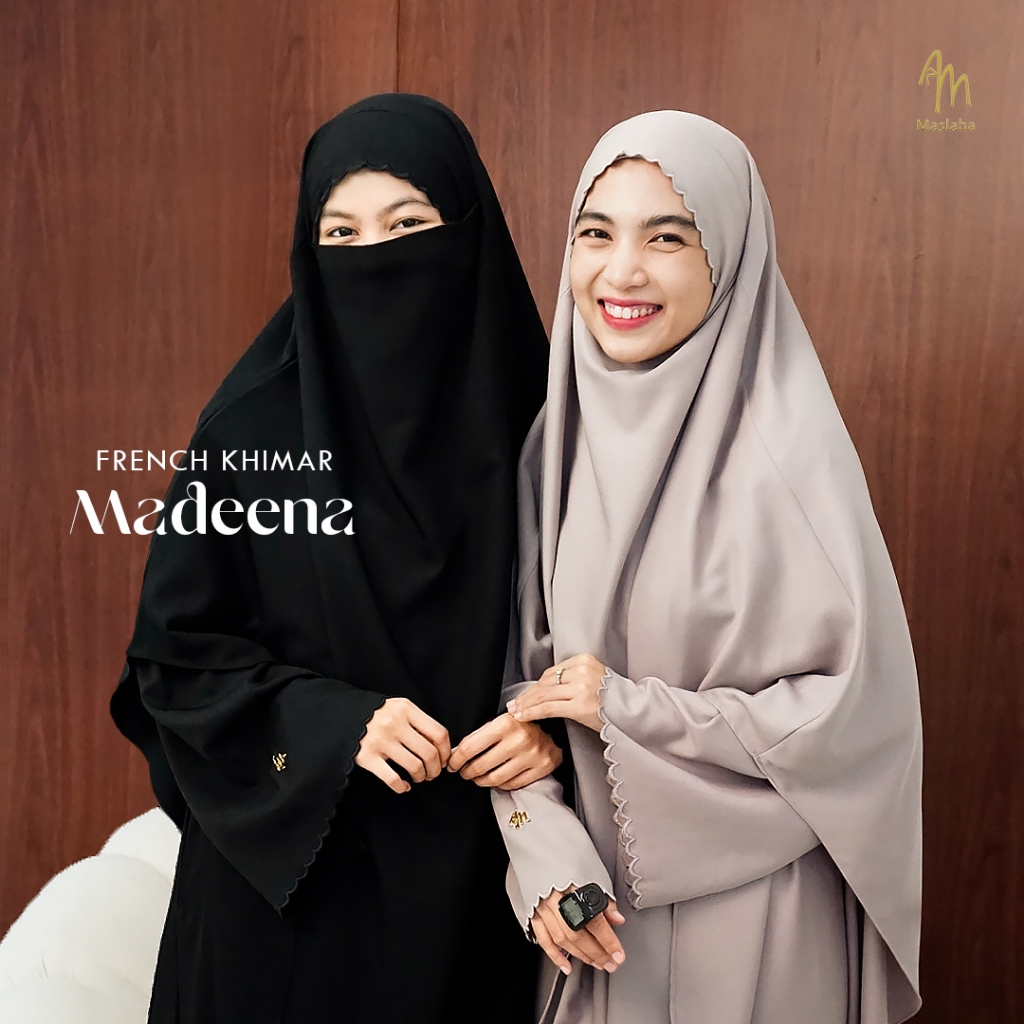Maslaha Niqab | Madeena French Khimar Bordir | Long FK Instant Umroh Haji | Khimar Embroidery