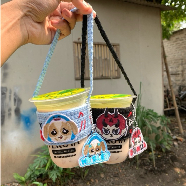 BOOKED crochet cup holder custom