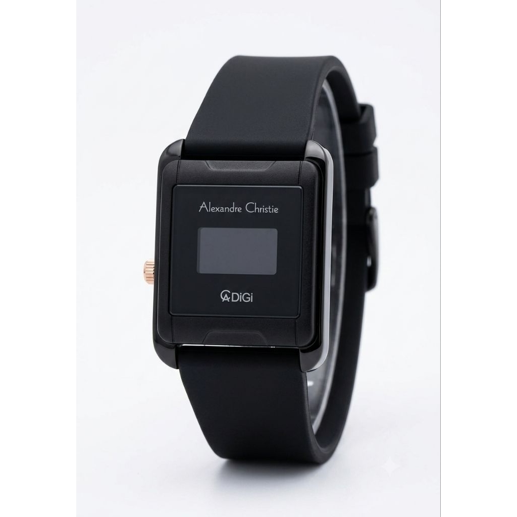 Jam Tangan Alexandre Christie 9499 Karet Hitam Digital Original