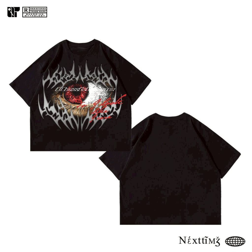 Kaos Oversize Pria Next Time Evil Eye Black