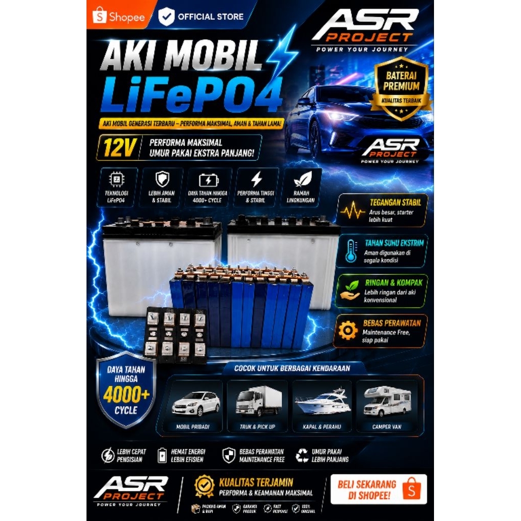 aki mobil lifepo4 12v 60ah
