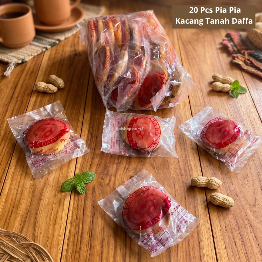 20 Pcs Pia Kacang Tanah Daffa Tradisional - Manis Gurih 1000
