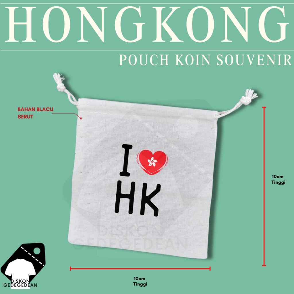Diskongedegedean Pouch Dompet Koin Souvenir Hongkong Dompet Koin Oleh Oleh China Bahan Blacu Type 3