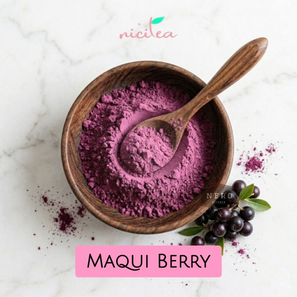 MAQUI BERRY POWDER 25gram - NICITEA / Bubuk Maqui beri / Superfood Powder / Bubuk Alami Bubuk Buah m