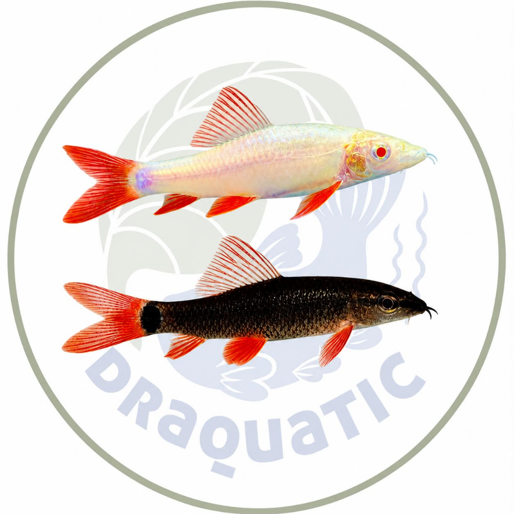 Ikan Redfin hitam dan albino | Ikan Pemaka Lumut Aquarium | Ikan Hias Air tawar