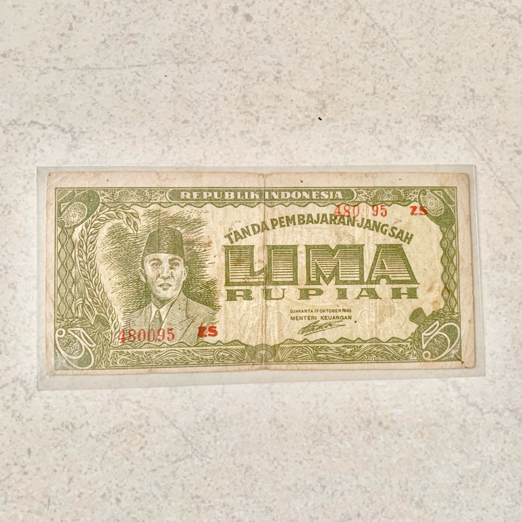 Java Coins - Uang Kuno seri ORI 5 Rupiah Tahun 1945