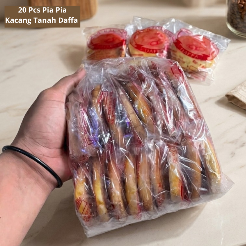 20 Pcs Pia Kacang Daffa Enak / Kue Pia Isi Kacang Tanah Garing 1000