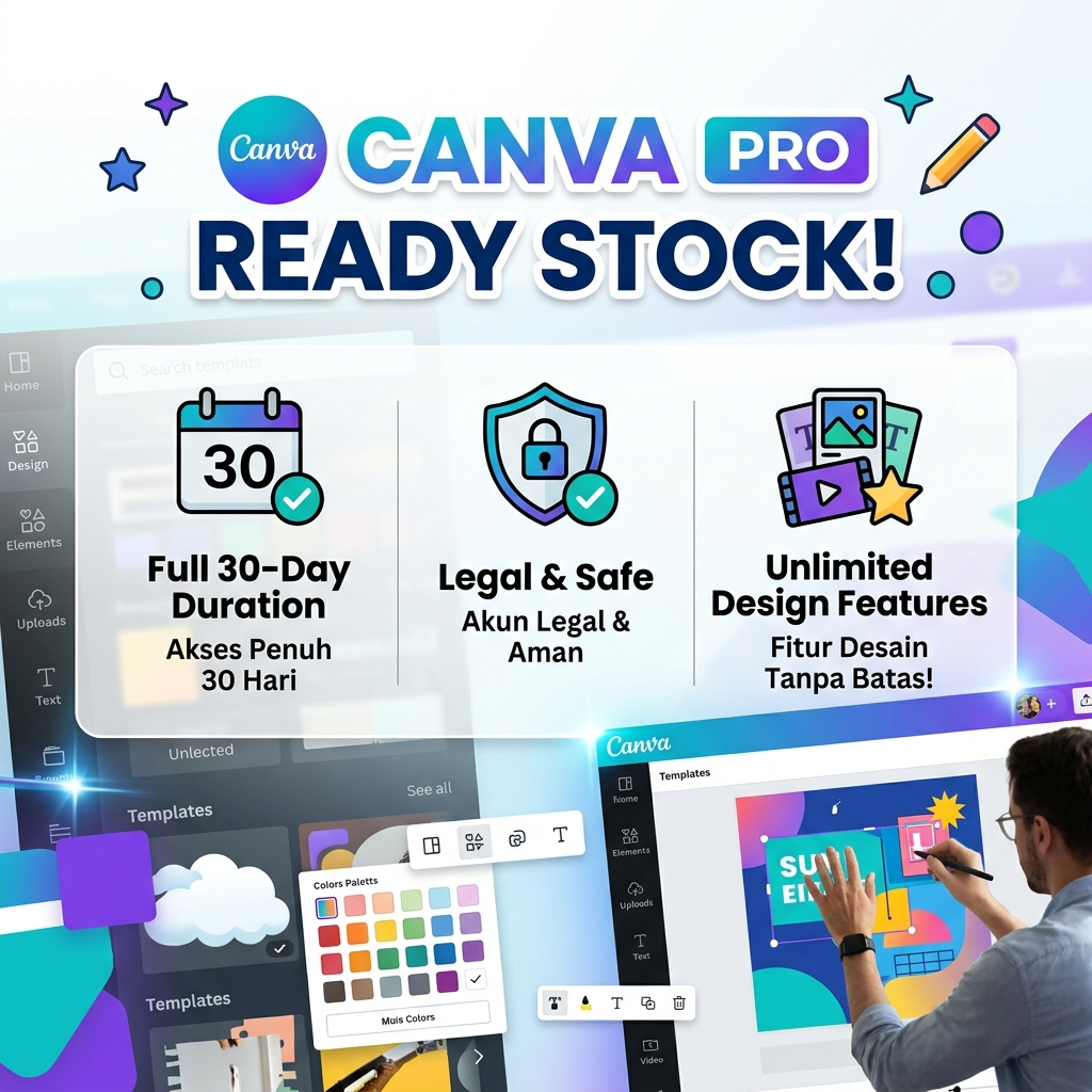 100.000+ Template Canva Pro Akun Premium Full Akses | Desain Siap Pakai | 100% Garansi % Terpercaya 